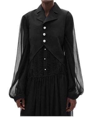 Ann Demeulemeester Lune Open-Front Waistcoat - Black