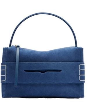JW Anderson Loafer Small Suede Shoulder Bag - Blue