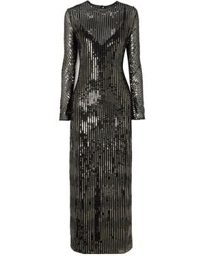 Johanna Ortiz Actitud Nautica Sequinned Tulle Maxi Dress - Black