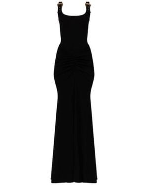 Versace Jeans Couture Couture Buckled Ruched Maxi Dress - Black