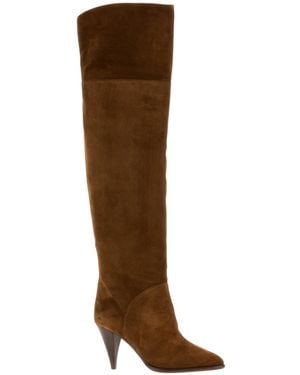 Casadei Cone-Heel Knee-High Boots - Brown