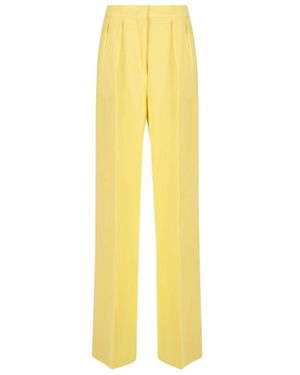 Sportmax Pleat Detailed Straight Leg Trousers - Yellow