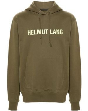 Helmut Lang Logo-Print Cotton Hoodie - Green