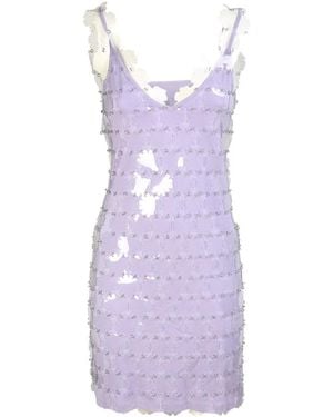 Rabanne Sequin-Embellished Sleeveless Mini Dress - Purple