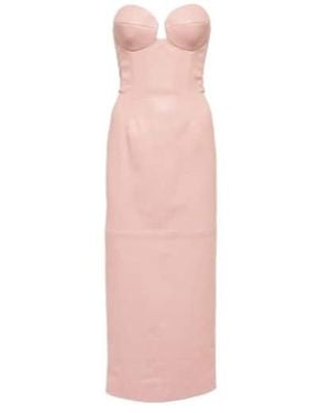 Magda Butrym Leather Bustier Midi Dress - Pink