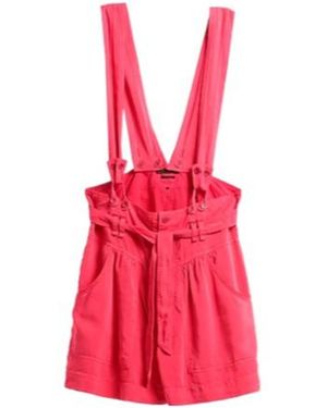 Isabel Marant High-Waisted Overalls Shorts - Pink