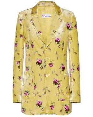RED Valentino Rose Printed Suit Coat - Yellow