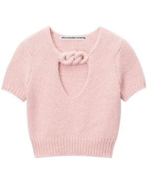 Alexander Wang Short-Sleeved Knitted Pullover - Pink