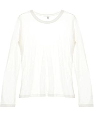 Baserange Crew Neck Long-Sleeved T-Shirt - White