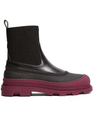 Moncler Vera Edge Leather Ankle Boots - Brown