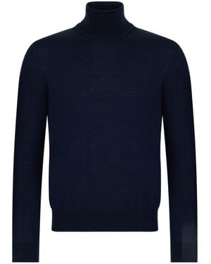 Roberto Collina High Neck Knitted Sweater - Blue