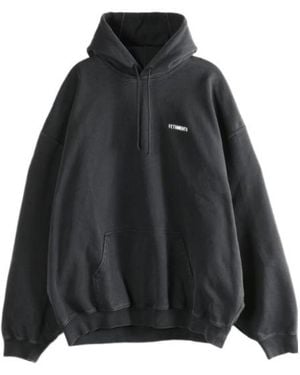 Vetements Logo Detailed Drawstring Hoodie - Black