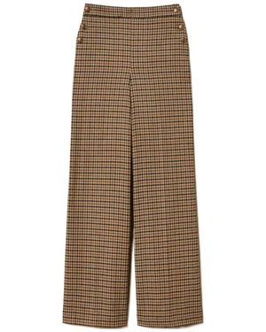 Twinset Checked Wide-Leg Pants - Brown