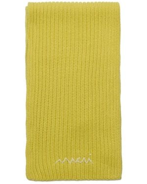 Marni Logo-Embroidered Scarf - Yellow