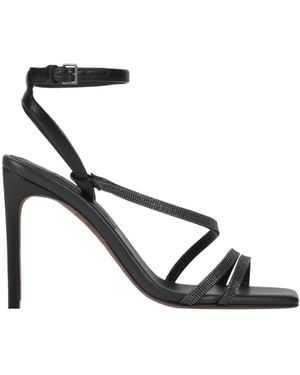 Brunello Cucinelli Thin-Strap High-Heel Sandals - Metallic