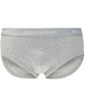Dolce & Gabbana 2-Pack Logo Band Briefs - Grey