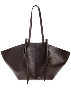 Yuzefi Large Mochi Logo Printed Tote Bag - Brown