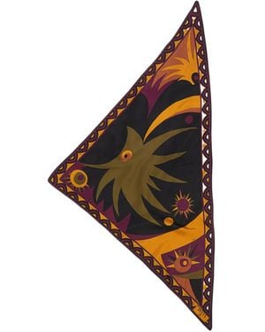PUCCI Mixed Print Padded Triangle Scarf - Black