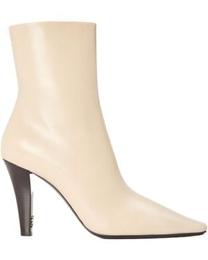 Saint Laurent Jill Zipper Ankle Boots - Natural