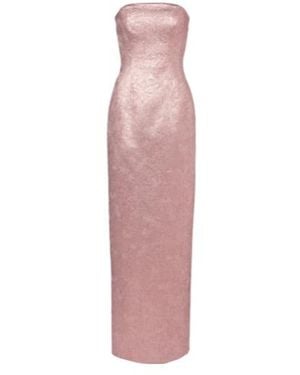 Emilia Wickstead Laelia Cloque Bustier Gown - Pink