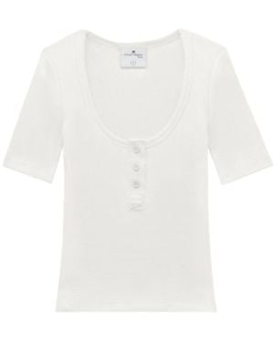 Courreges Holistic Snaps 90's Ribbed T-Shirt - White