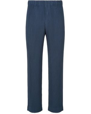 Homme Plissé Issey Miyake Homme Plissé Issey Miyake Tailored Pleated Trousers - Blue