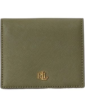 Ralph Lauren Compact Trifold Leather Billfold Wallet - Green