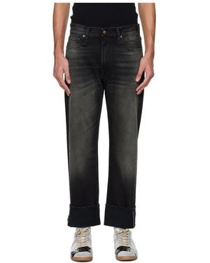 R13 Non-Stretch Rolled-Up Jeans - Black