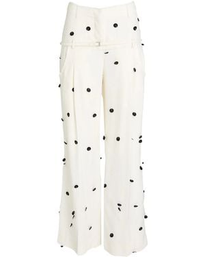 Jacquemus Polka Dot Wide-Leg Pants - Natural