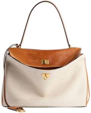 Balenciaga Top Handle Tote Bag - White
