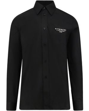 Givenchy Logo Embroidered Long-Sleeved Shirt - Black