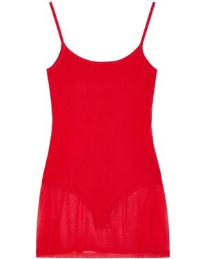 Jacquemus Sheer Knitted Dress - Red