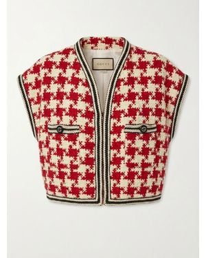 Gucci Contrast-Color Knitted Vest - Red