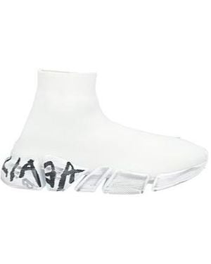 Balenciaga Minimalist Solid Color Sock Boots - White