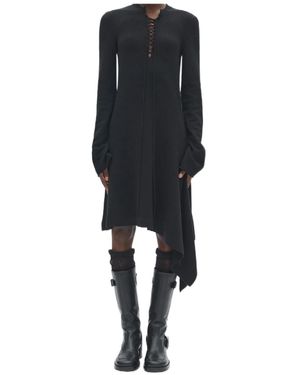 Ann Demeulemeester Cordule Lace-Up Serafino Dress - Black