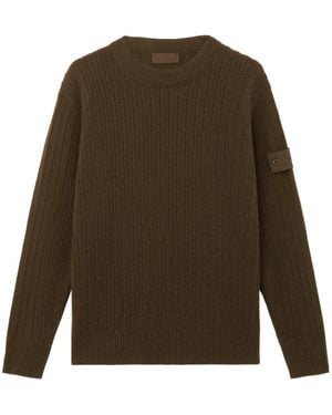Stone Island Loose-Fit Crewneck Jumper With Ribbed Trims - Green