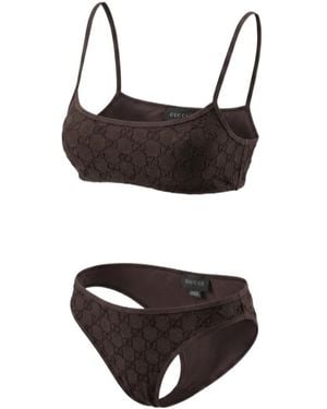 Gucci Gg Stretch Jersey Bikini - Brown