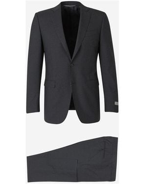 Canali Milano Wool Twill Suit - Black