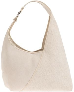 Samsøe & Samsøe Sakaia Panelled Leather-Trim Shoulder Bag - White