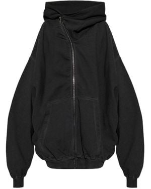 Rick Owens Oversized Zip-Up Hoodie - Black