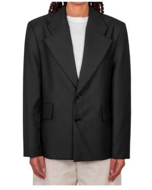 Séfr Lapel Long-Sleeved Suit Jacket - Black