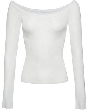 Magda Butrym Semi-Sheer Knitted Top - White