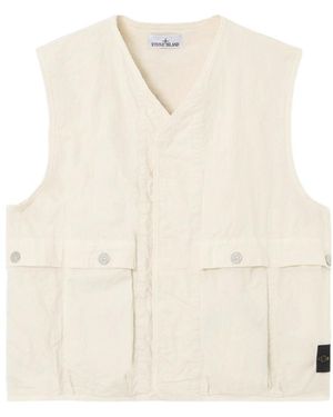 Stone Island Logo-Patch Gilet - Natural