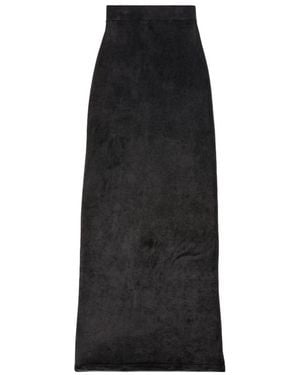 Balenciaga Mid-Waisted Velvet Maxi Skirt - Black