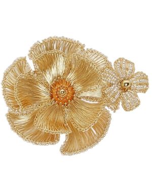 Marella Flower-Shaped Brooch - Metallic