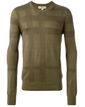 Burberry Chequered Detail Pullover - Green