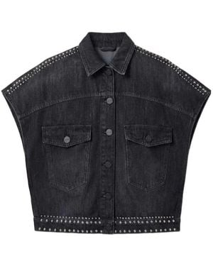AllSaints Alba Sleeveless Denim Shirt - Black
