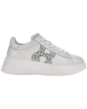 Hogan Logo Embellished Low-Top Trainers - Grey