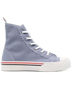 Thom Browne Rwb-Stripe High-Top Trainers - Blue
