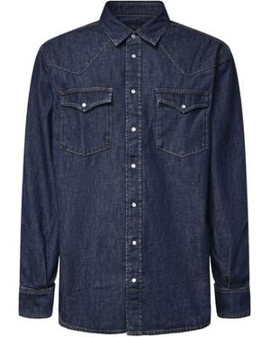 Dondup Western-Yoke Chest-Pocket Shirt - Blue